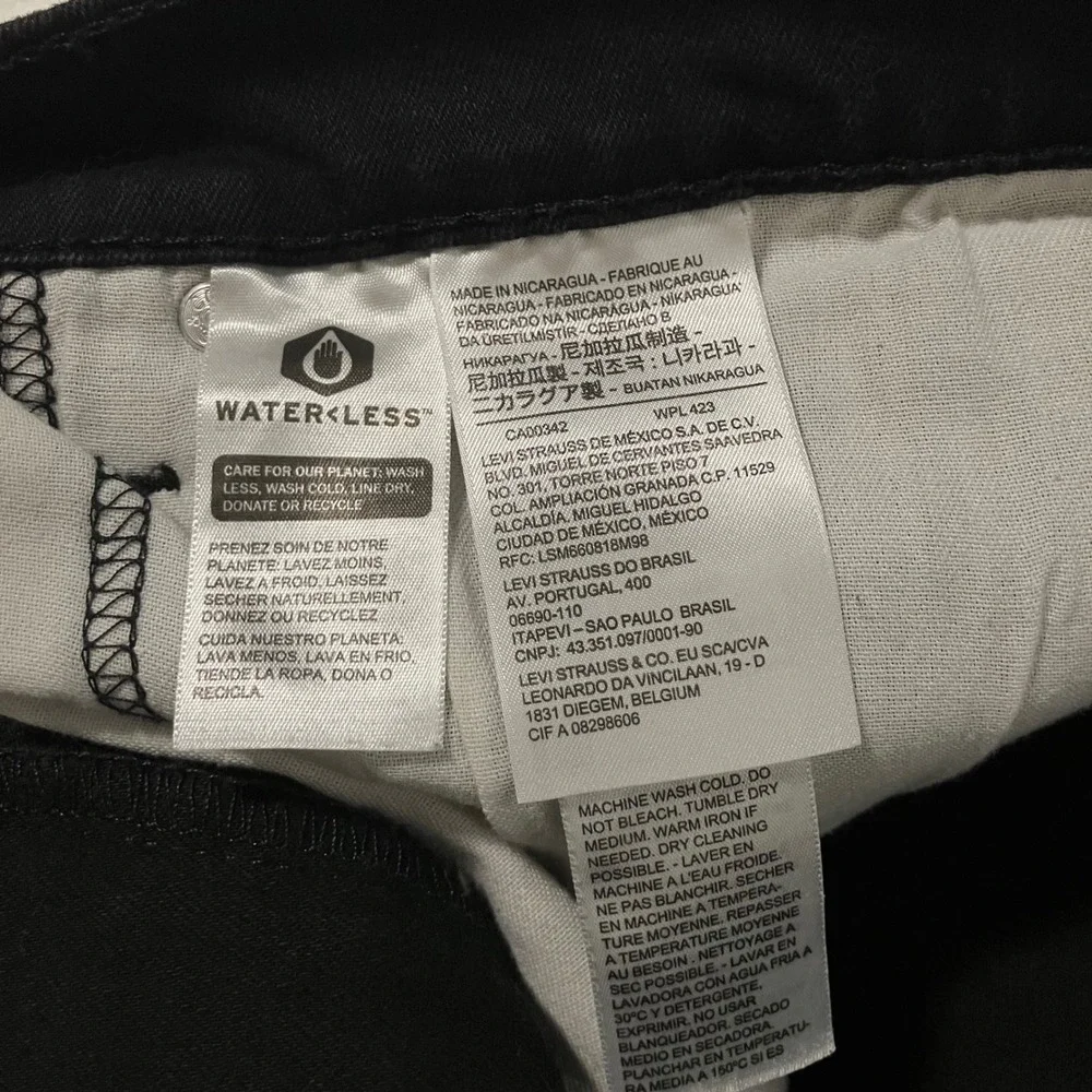Levis 502 Regular Taper Jeans Men's Size 46x30 Black Denim Big & Tall